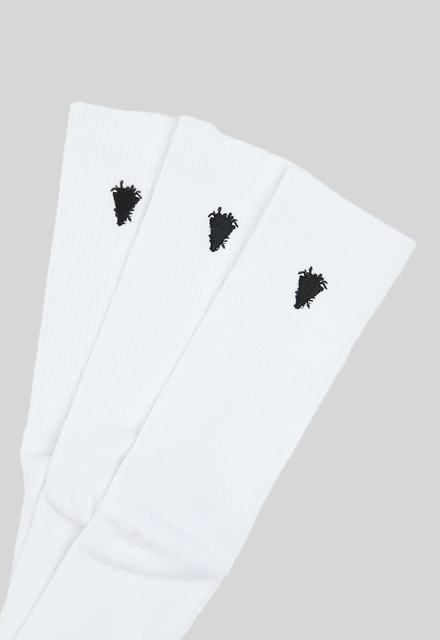 Crooks & Castle - Medusa silhouette crew socks - white
