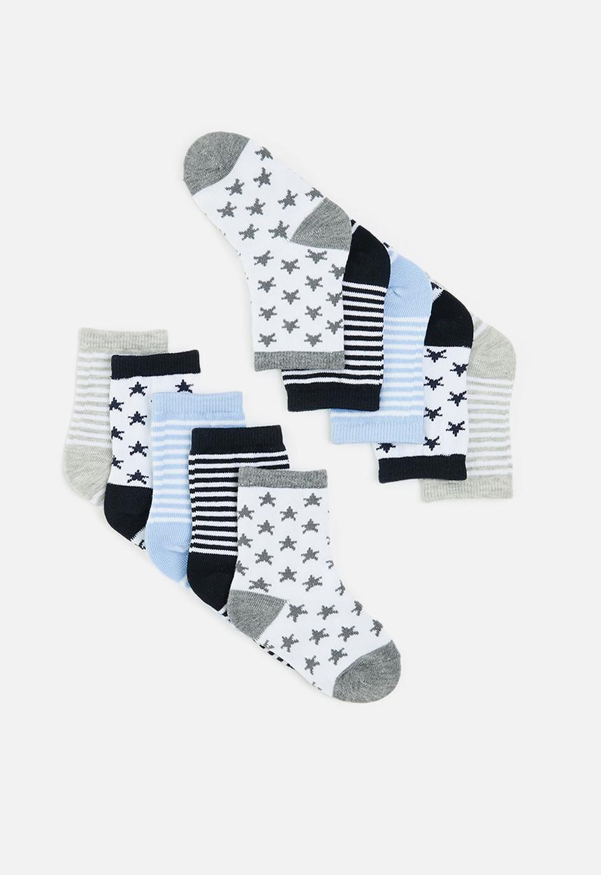Pop Candy - 5 Pack star stripe socks - multi 