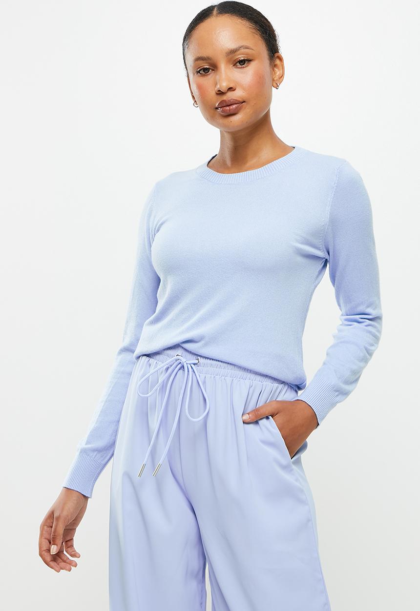 dailyfriday - Slim fit crew neck knit - light blue