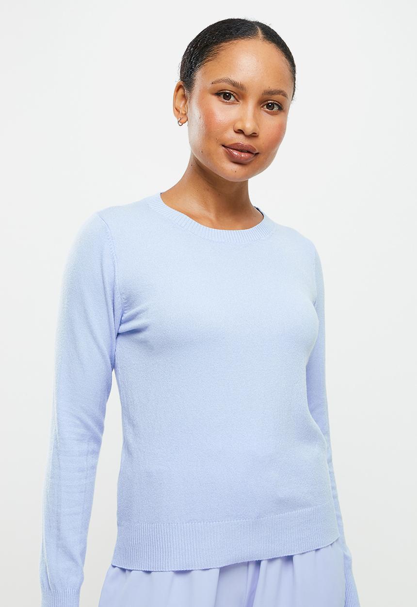 dailyfriday - Slim fit crew neck knit - light blue