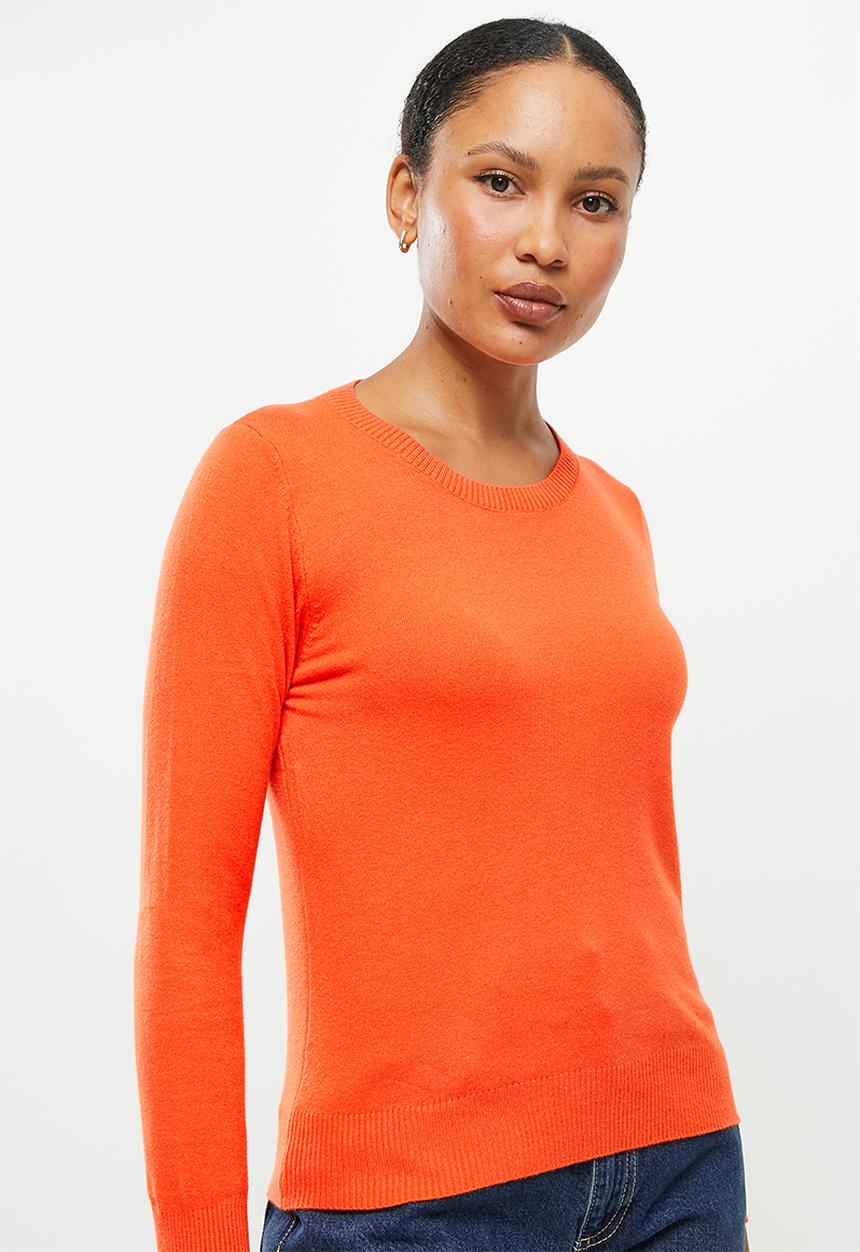 dailyfriday - Slim fit crew neck knit - orange