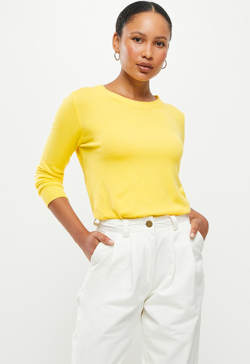 dailyfriday - Slim fit crew neck knit - yellow