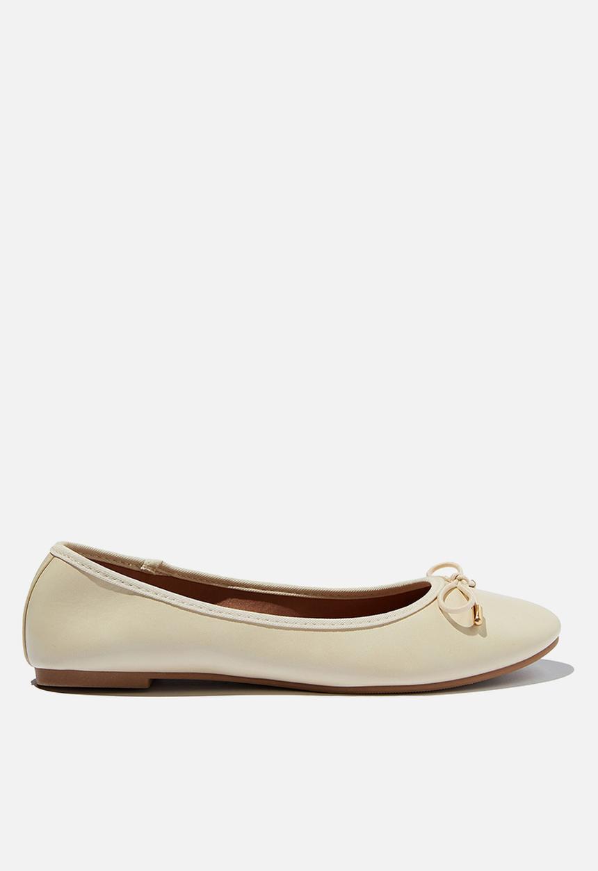 Cotton On - Emma bow ballerina - bone