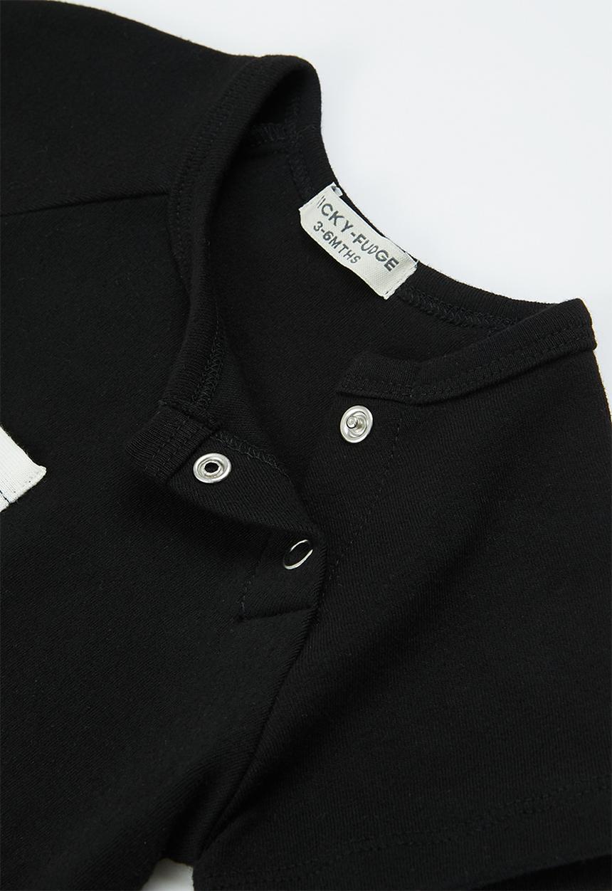 Sticky Fudge - Babygrow with stripe - black
