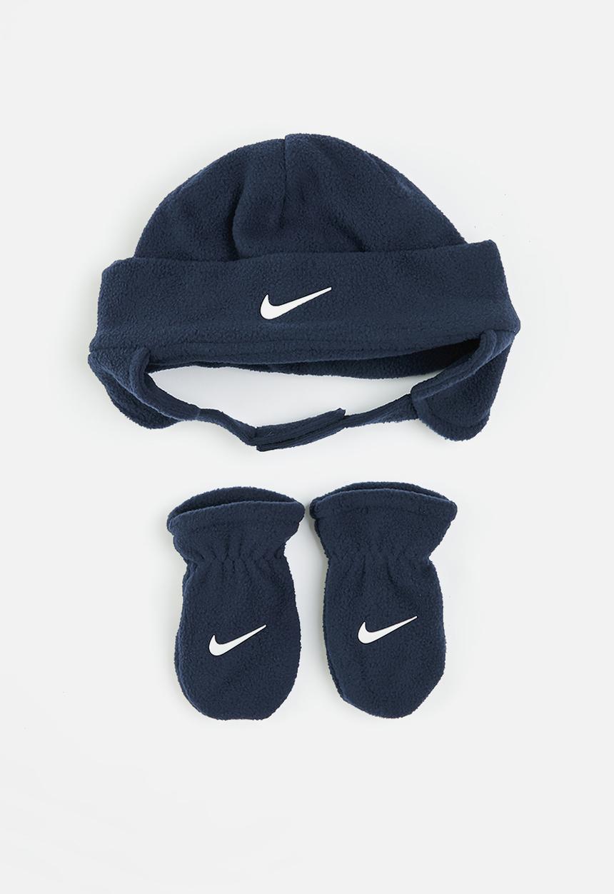 Nike - Nan swoosh baby fleece cap set - obsidian 