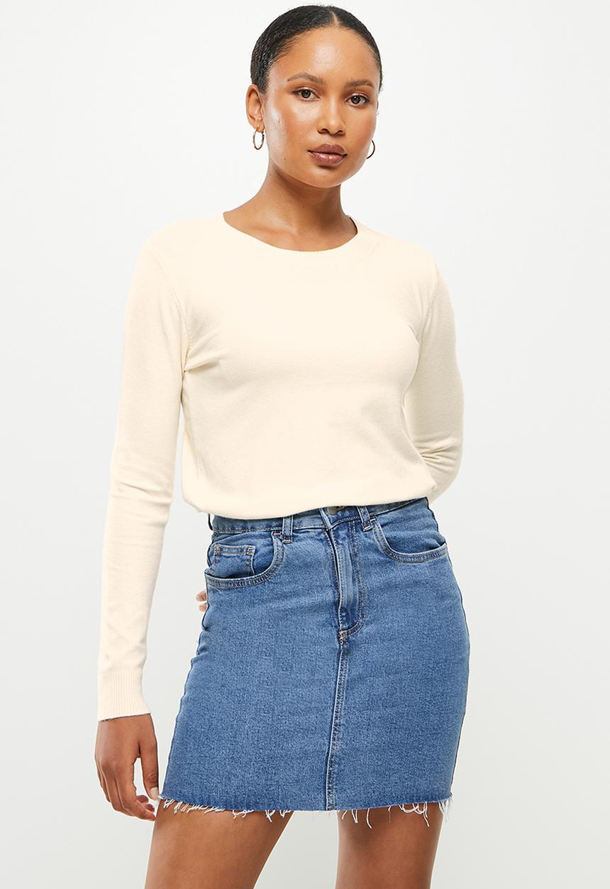 dailyfriday - Slim fit crew neck knit - off white