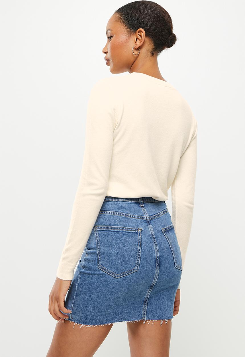 dailyfriday - Slim fit crew neck knit - off white