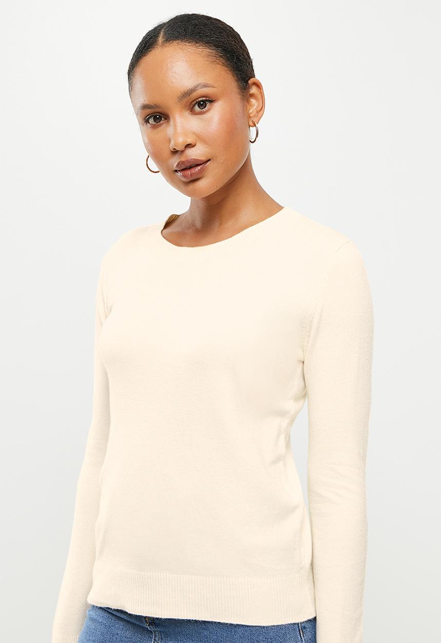 dailyfriday - Slim fit crew neck knit - off white