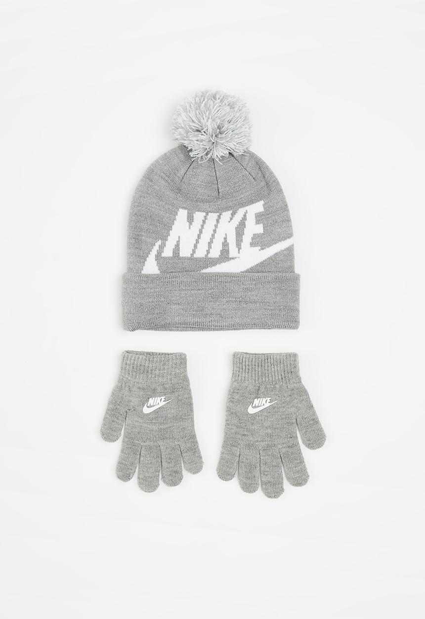 Nike - Nan swoosh pom beanie glv set - grey