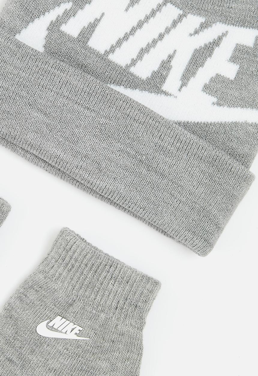 Nike - Nan swoosh pom beanie glv set - grey