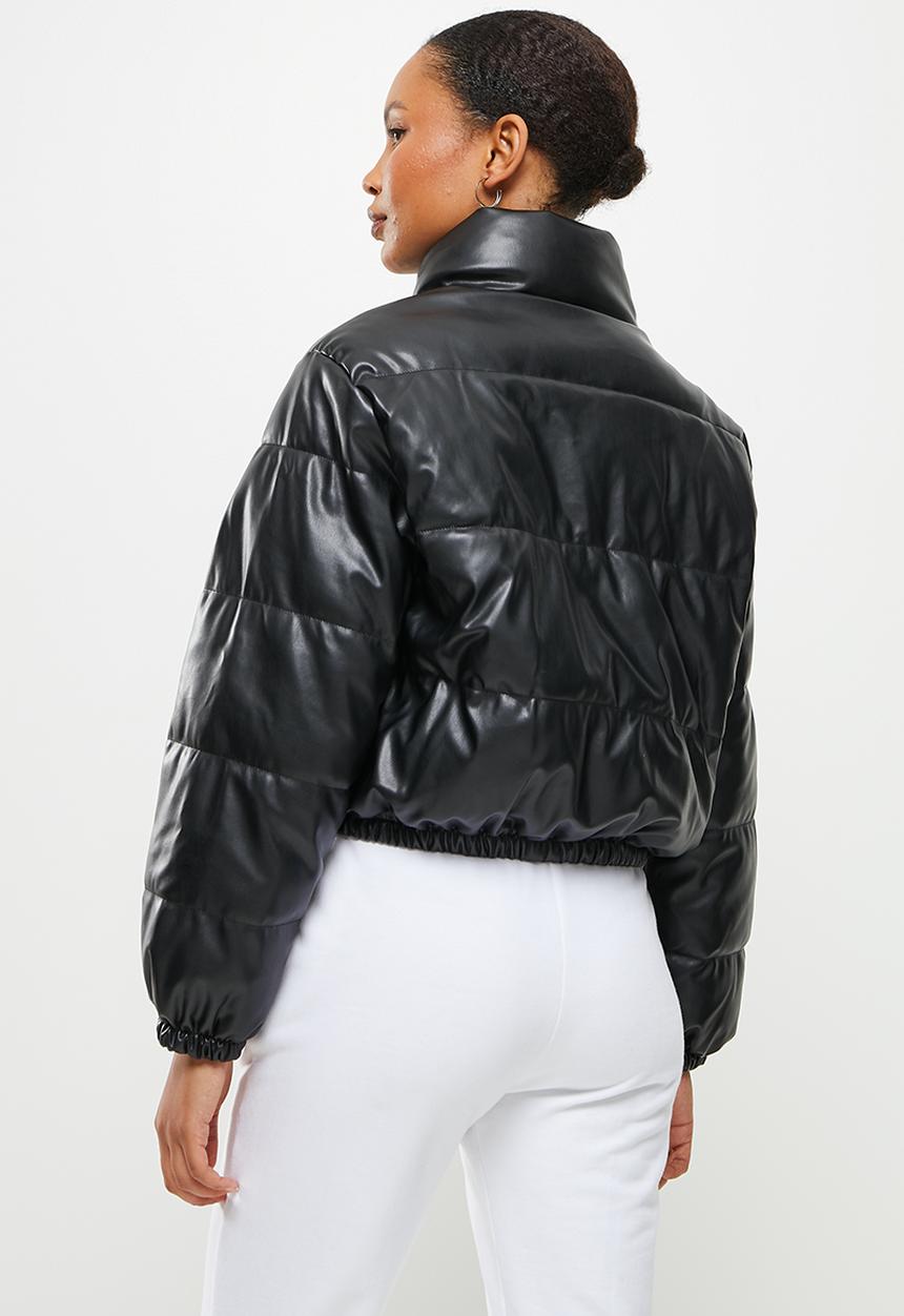 dailyfriday - Pu puffer jacket - black
