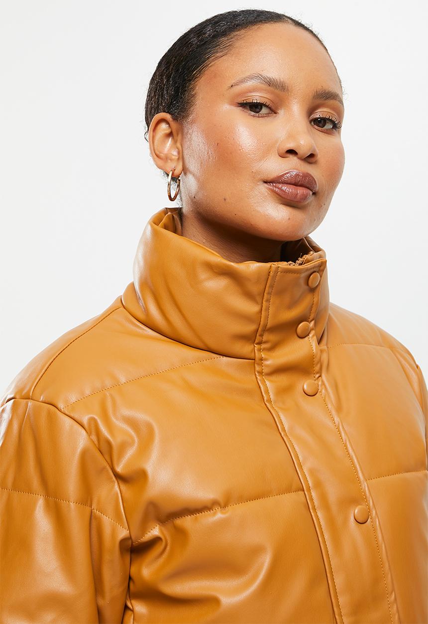 dailyfriday - Pu puffer jacket - tan