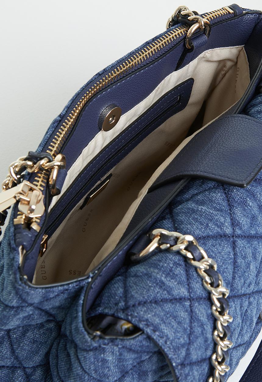 GUESS - Gillian high society satchel - denim