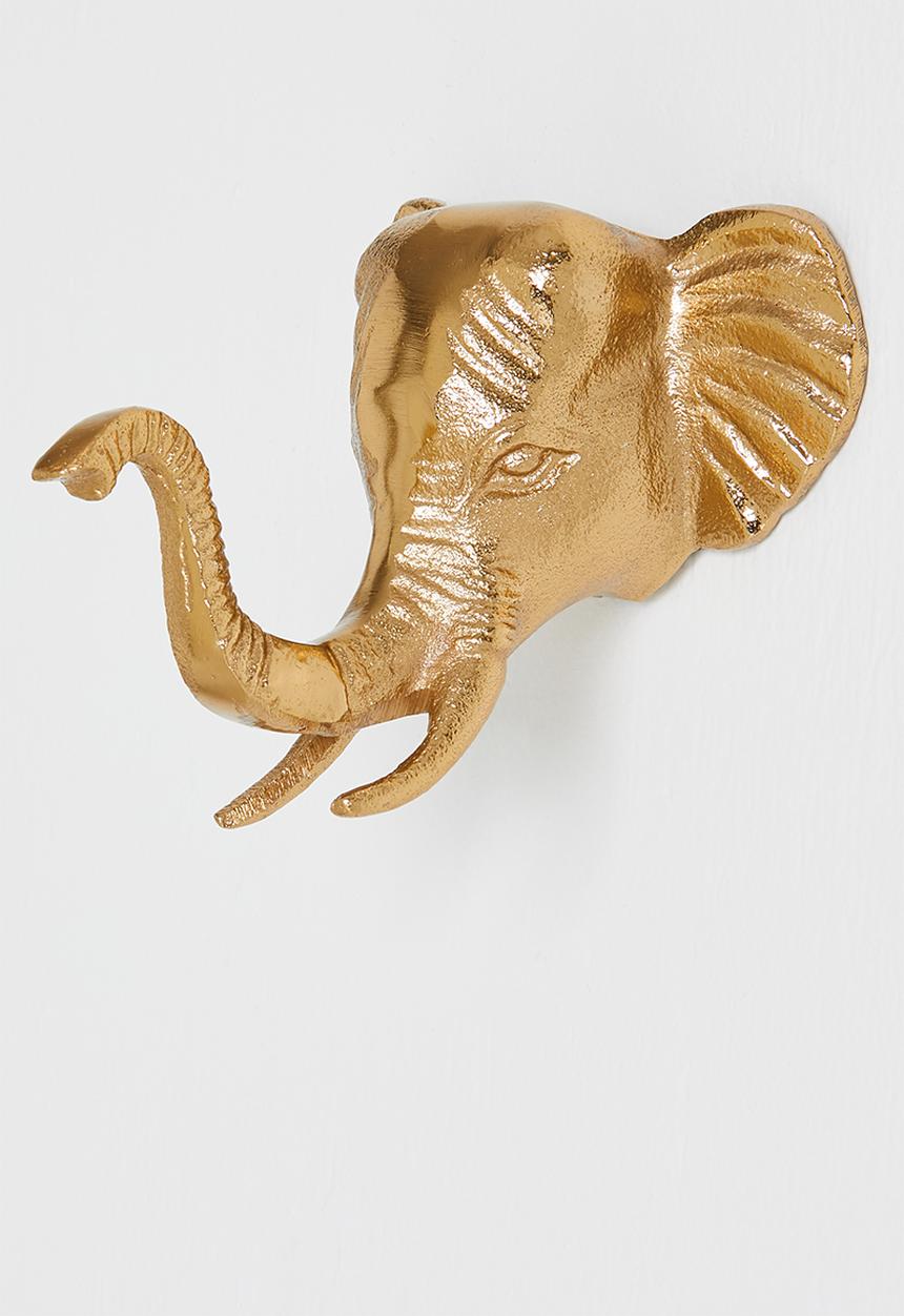 H&S - Elephant Animal Hook - Gold