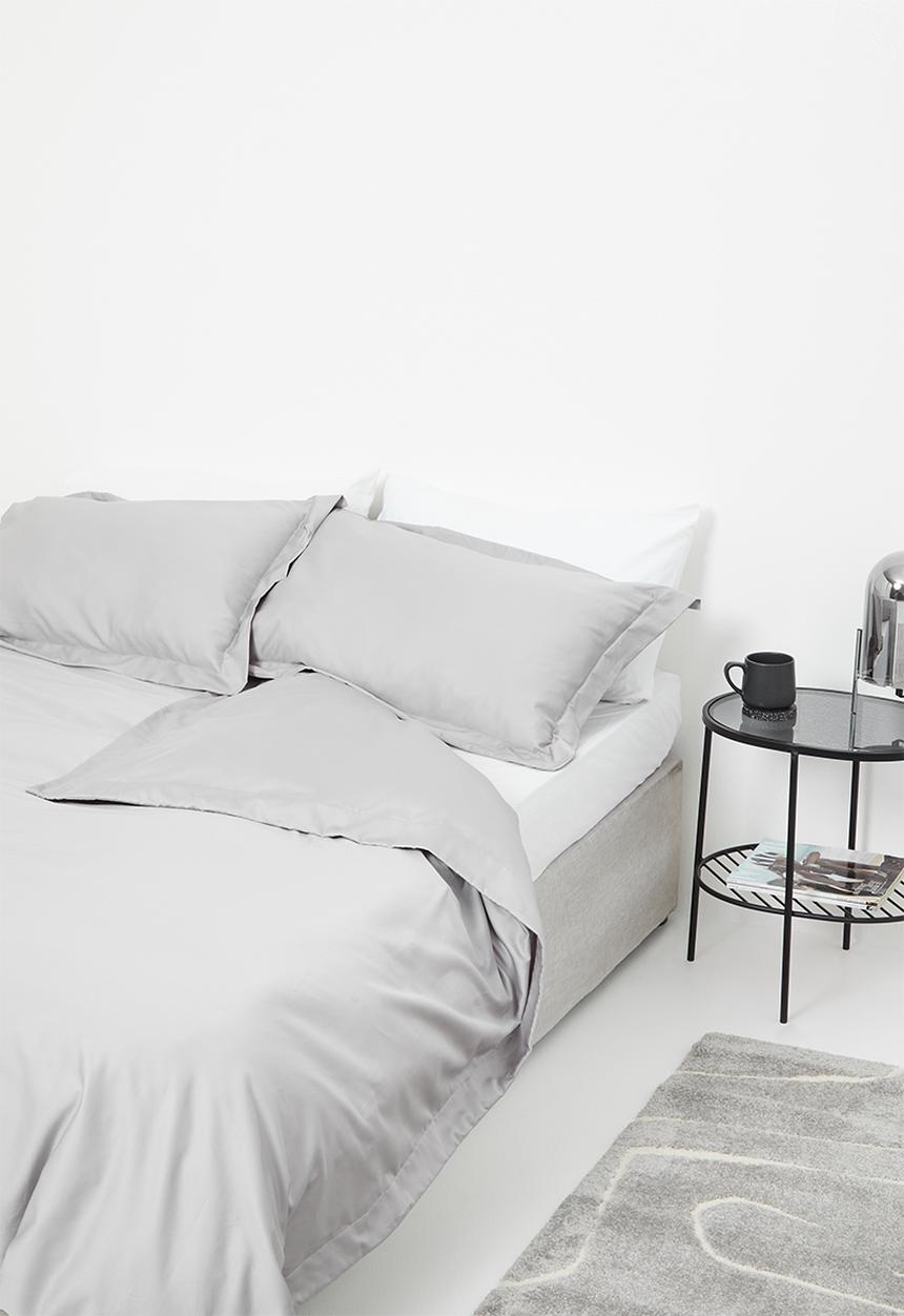 Sheraton Textiles - 400TC Egyptian Cotton straight stitch duvet cover set - grey 