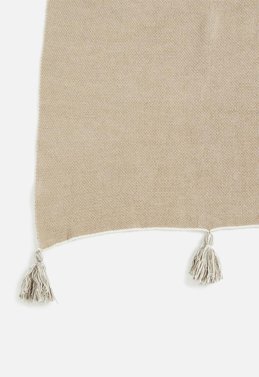 Sixth Floor - Cotton knitted throw - neutral