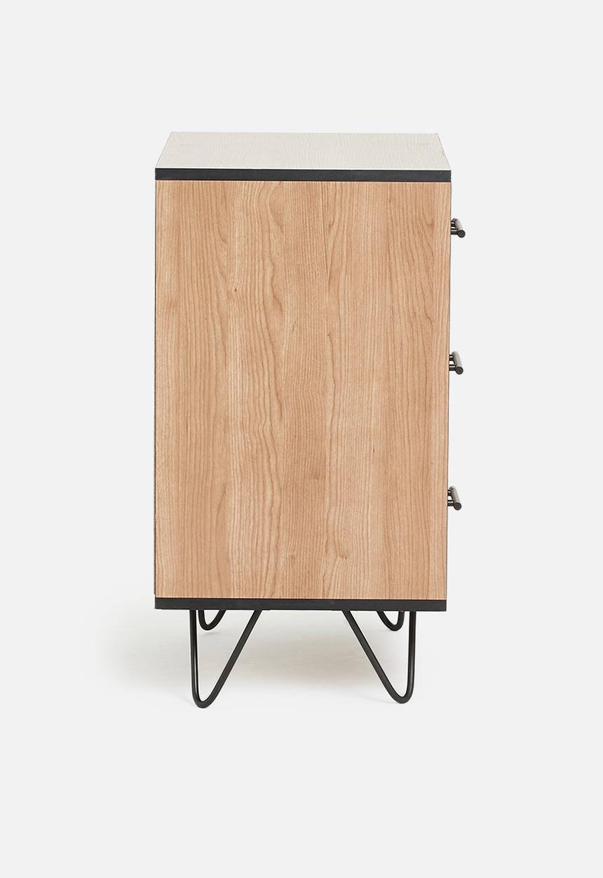 Sixth Floor - Penn 3 drawer - black & natural