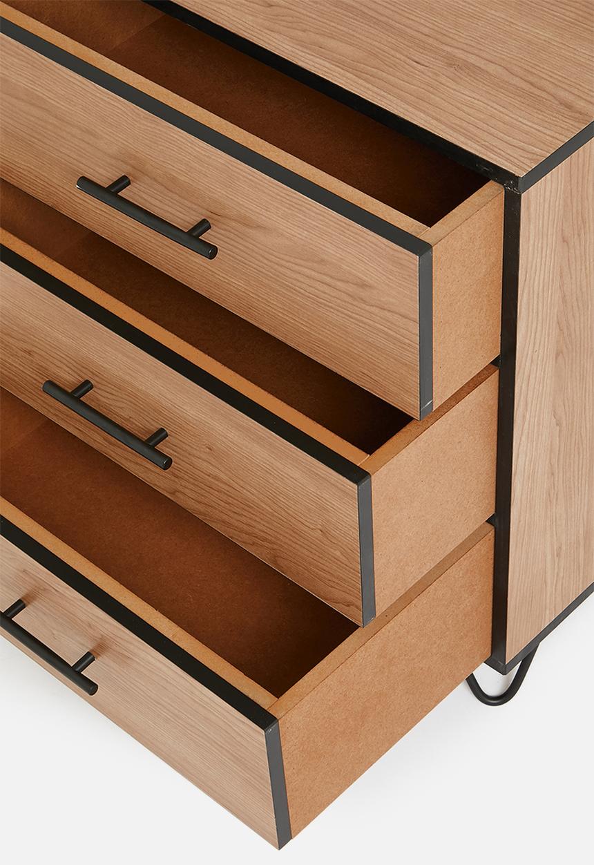 Sixth Floor - Penn 3 drawer - black & natural