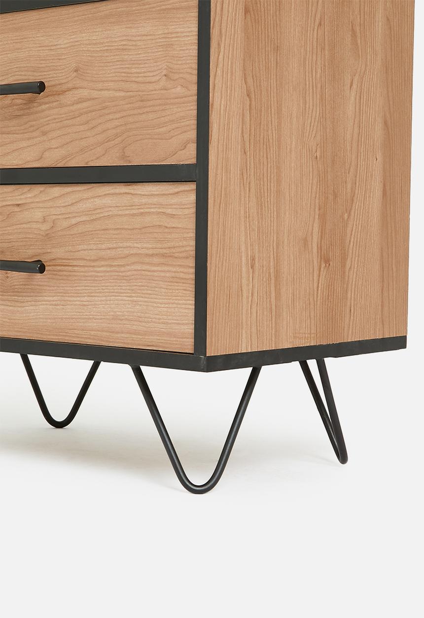 Sixth Floor - Penn 3 drawer - black & natural