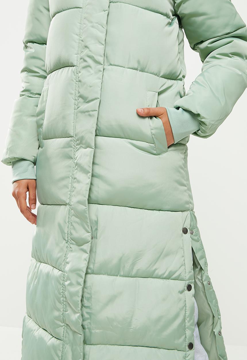 dailyfriday - Midi length puffer - light green
