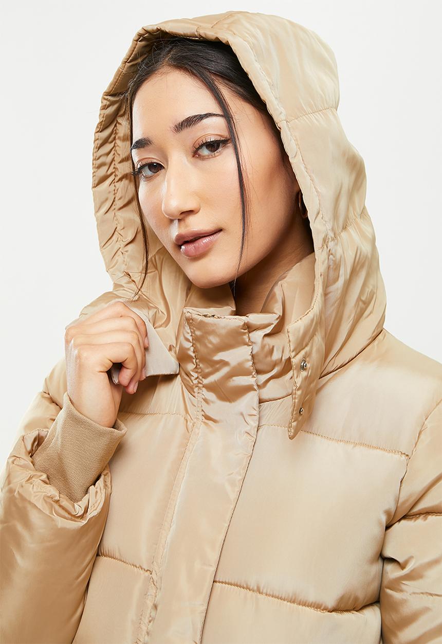 dailyfriday - Midi length puffer - light brown