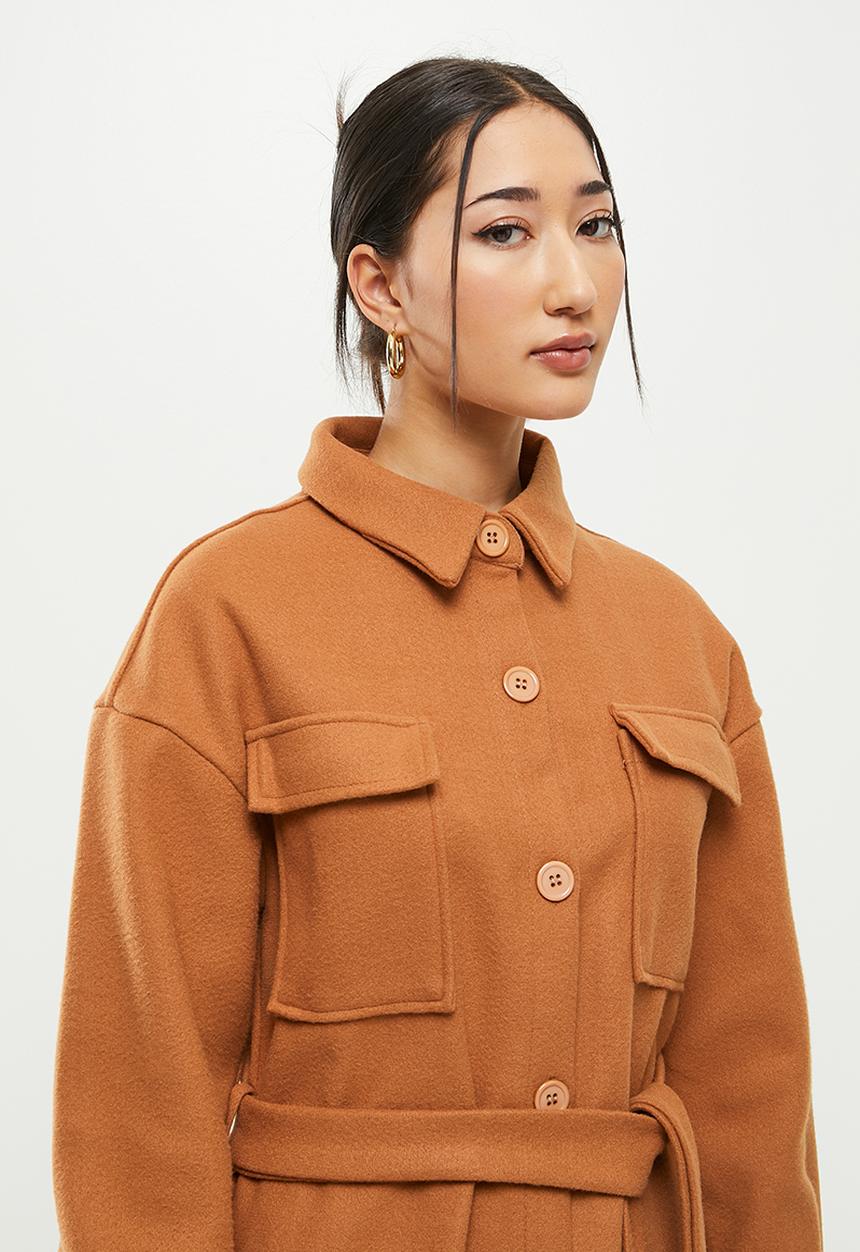 dailyfriday - Longer length shacket - tan