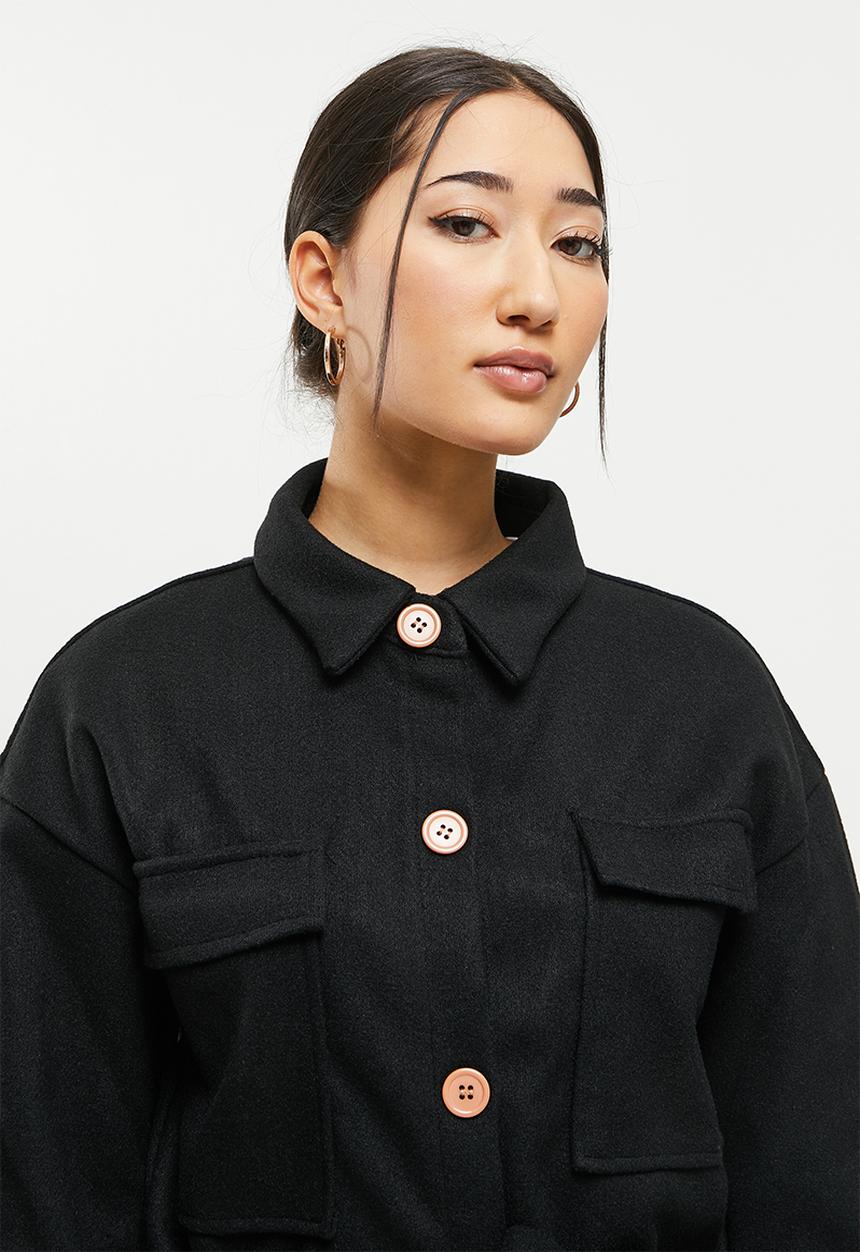 dailyfriday - Longer length shacket - black
