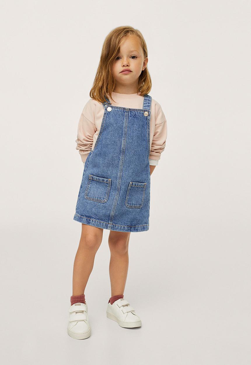 MANGO - Dungaree dress elva - blue