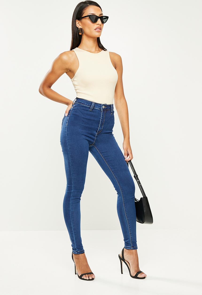 Missguided - Petite recycled vice skinny jeans - blue