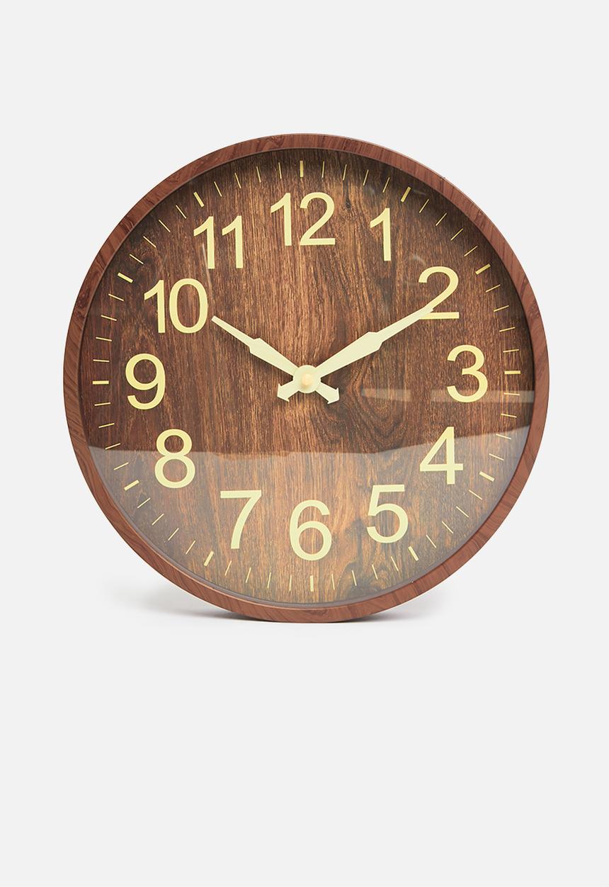 H&S - Wood look wall clock - dark wood