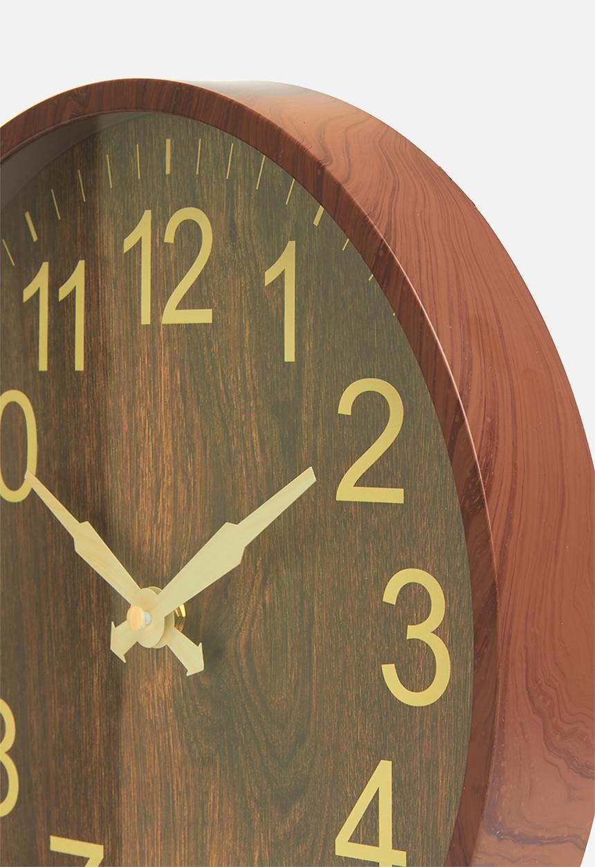 H&S - Wood look wall clock - dark wood