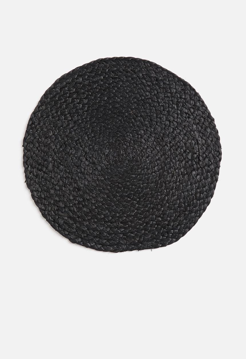 Sixth Floor - Hava round placemat set of 4-jute - black