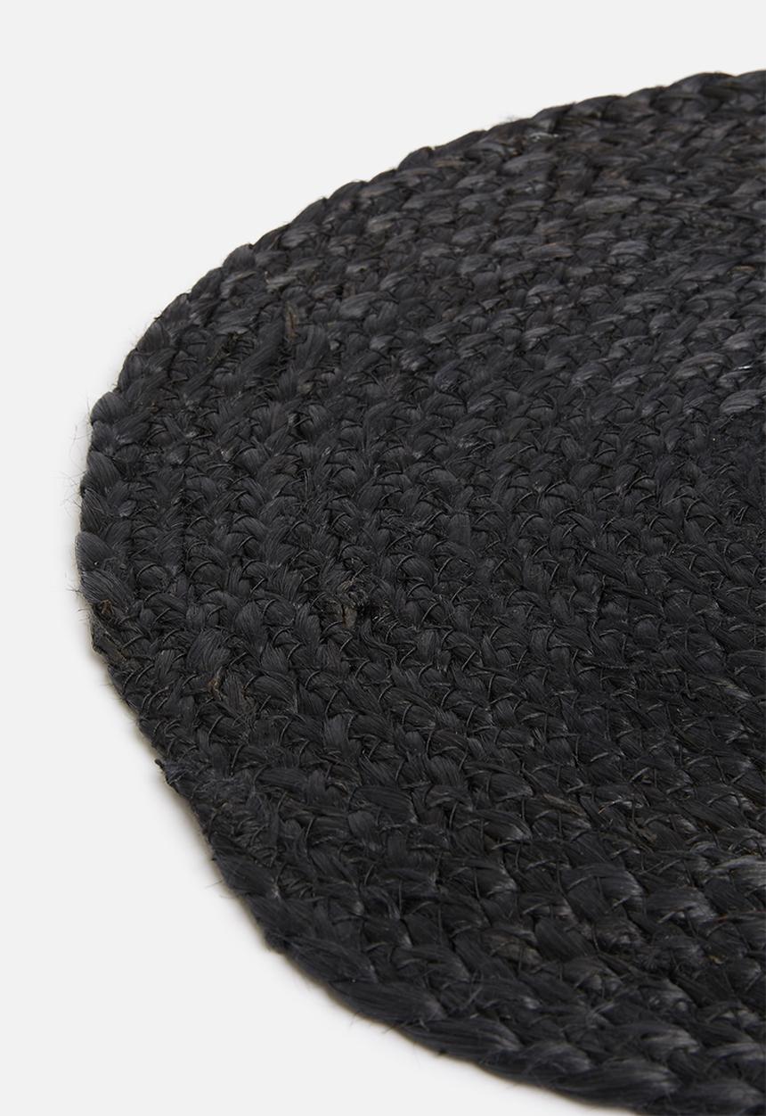 Sixth Floor - Hava round placemat set of 4-jute - black