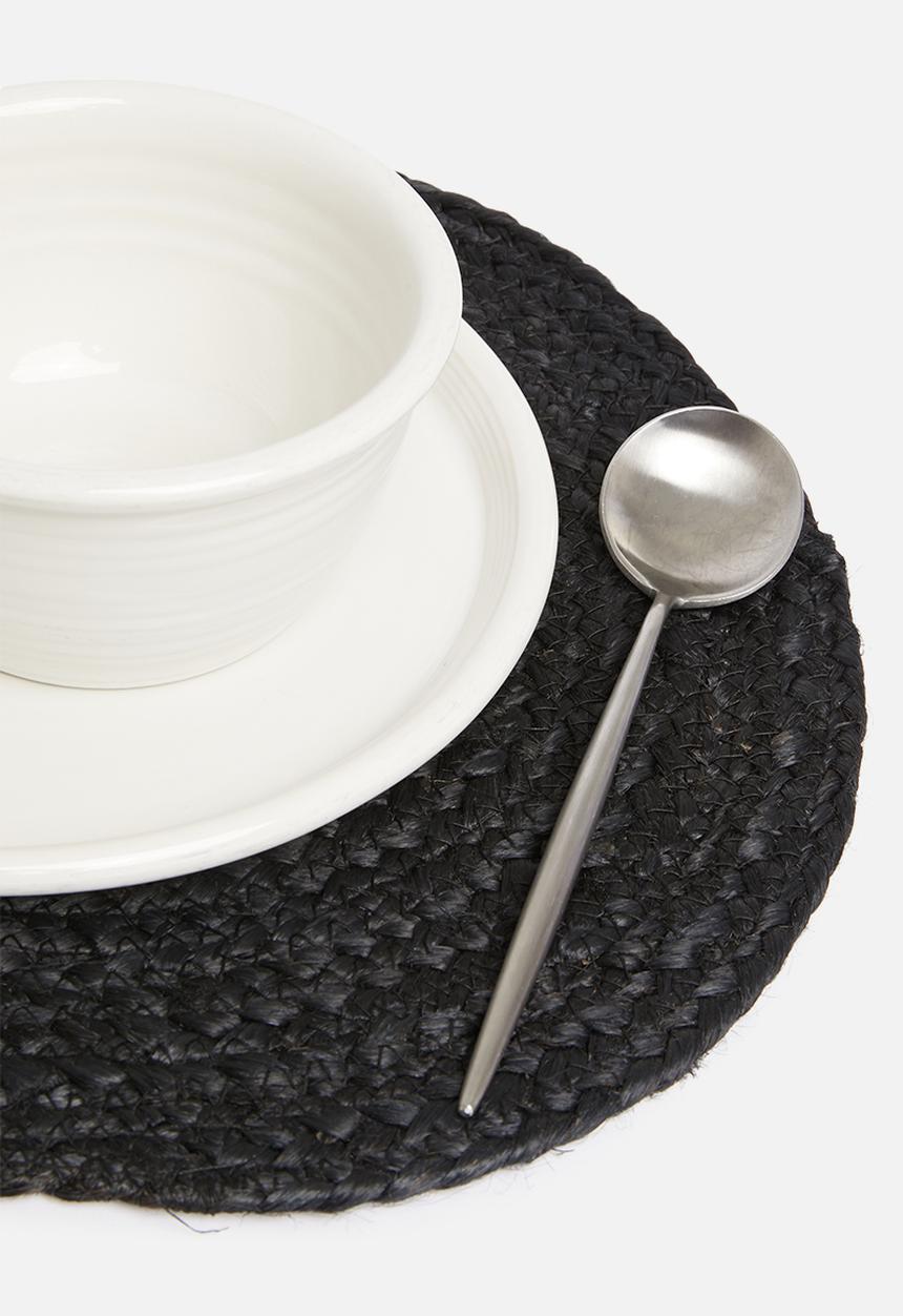 Sixth Floor - Hava round placemat set of 4-jute - black