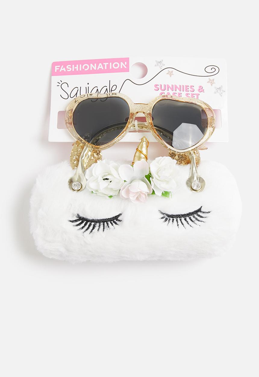 Character Group - Unicorn sunnies and case set - white & gold