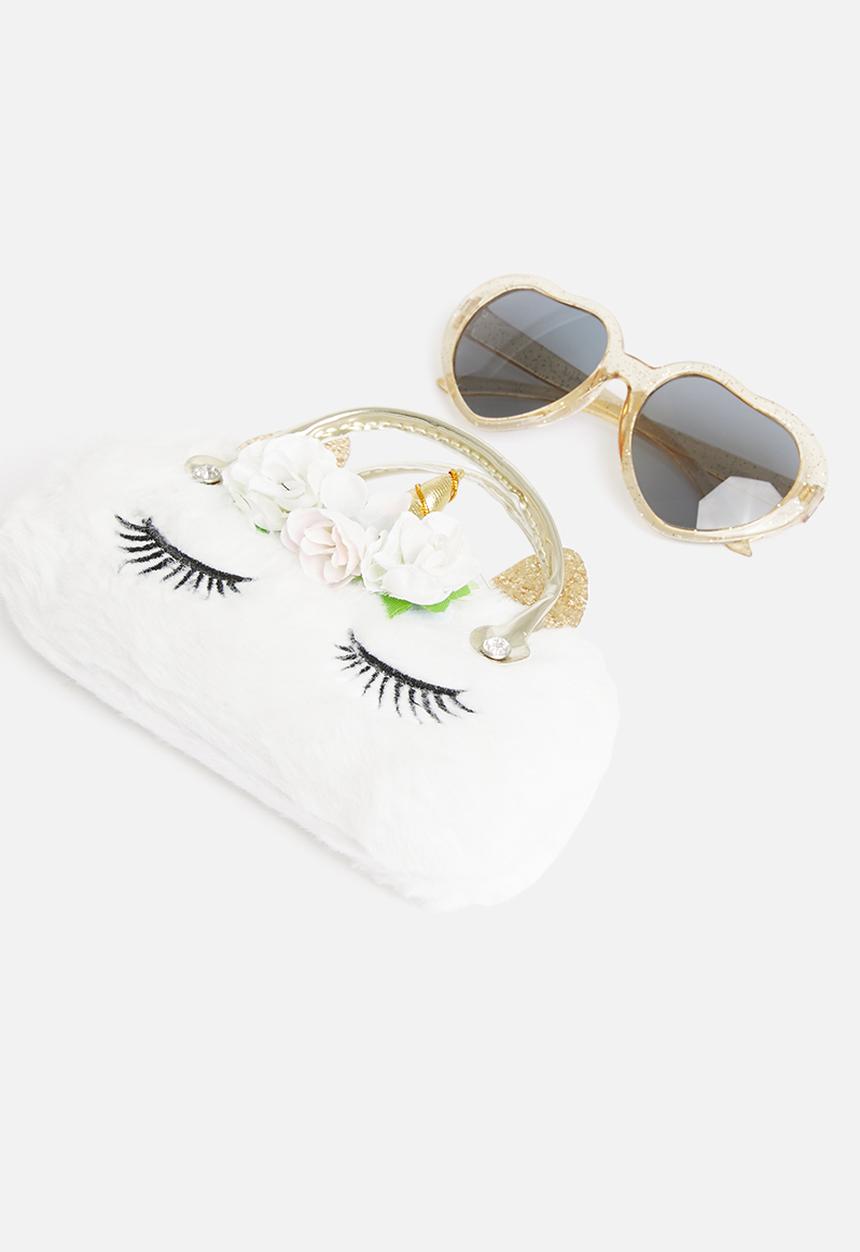 Character Group - Unicorn sunnies and case set - white & gold