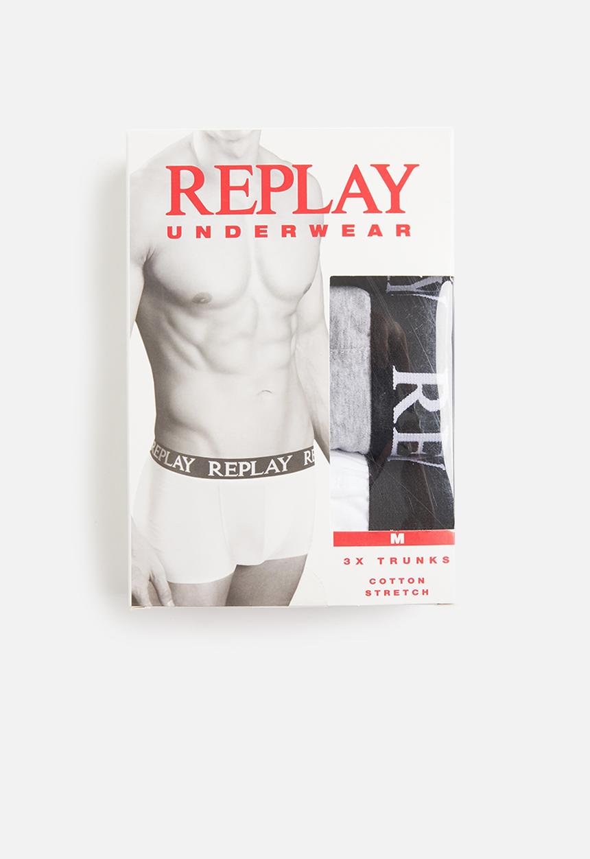 Replay - Replay boxer style 01/c basic cuff logo 3pcs box - multi