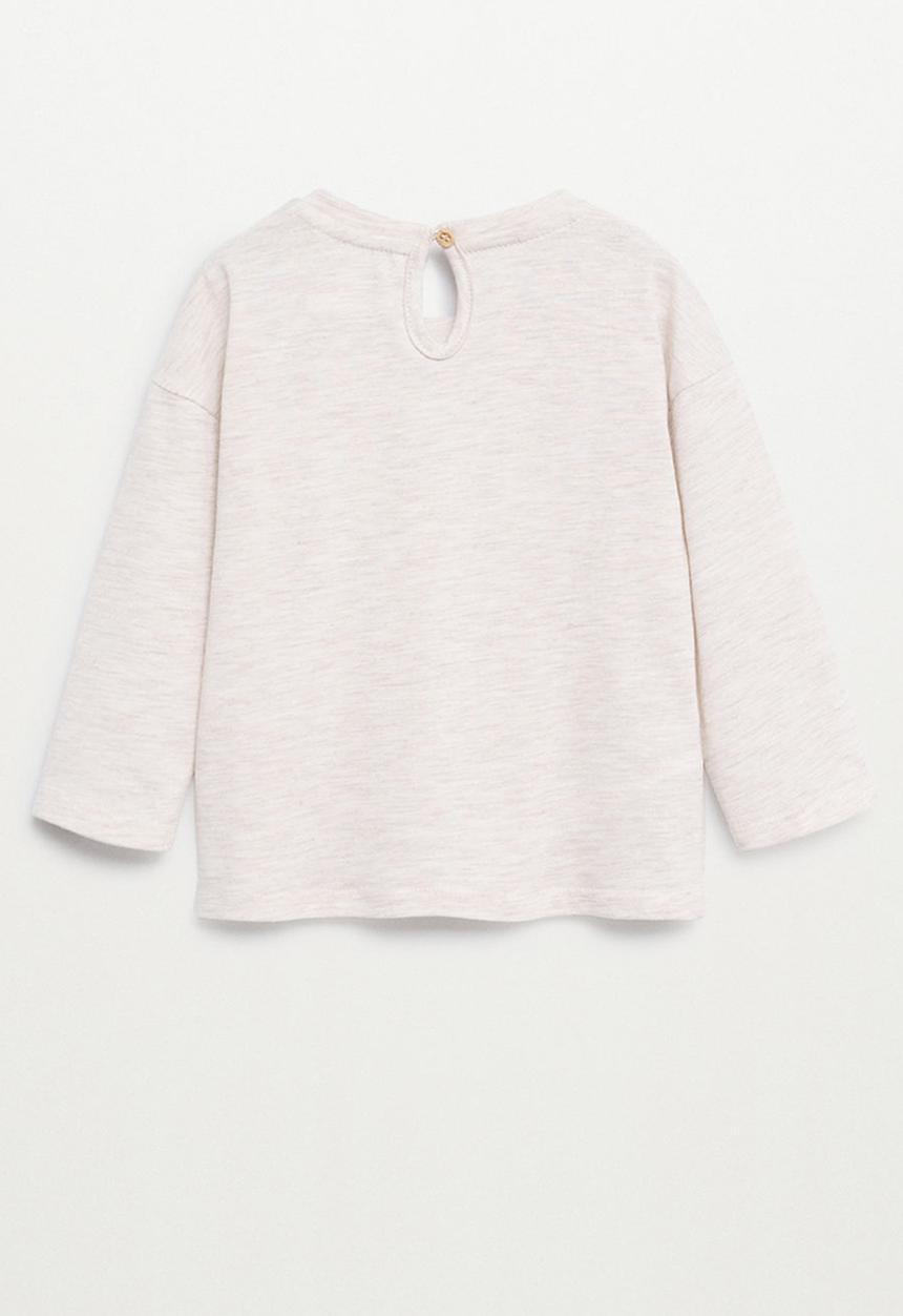 MANGO - T-shirt corazon - beige