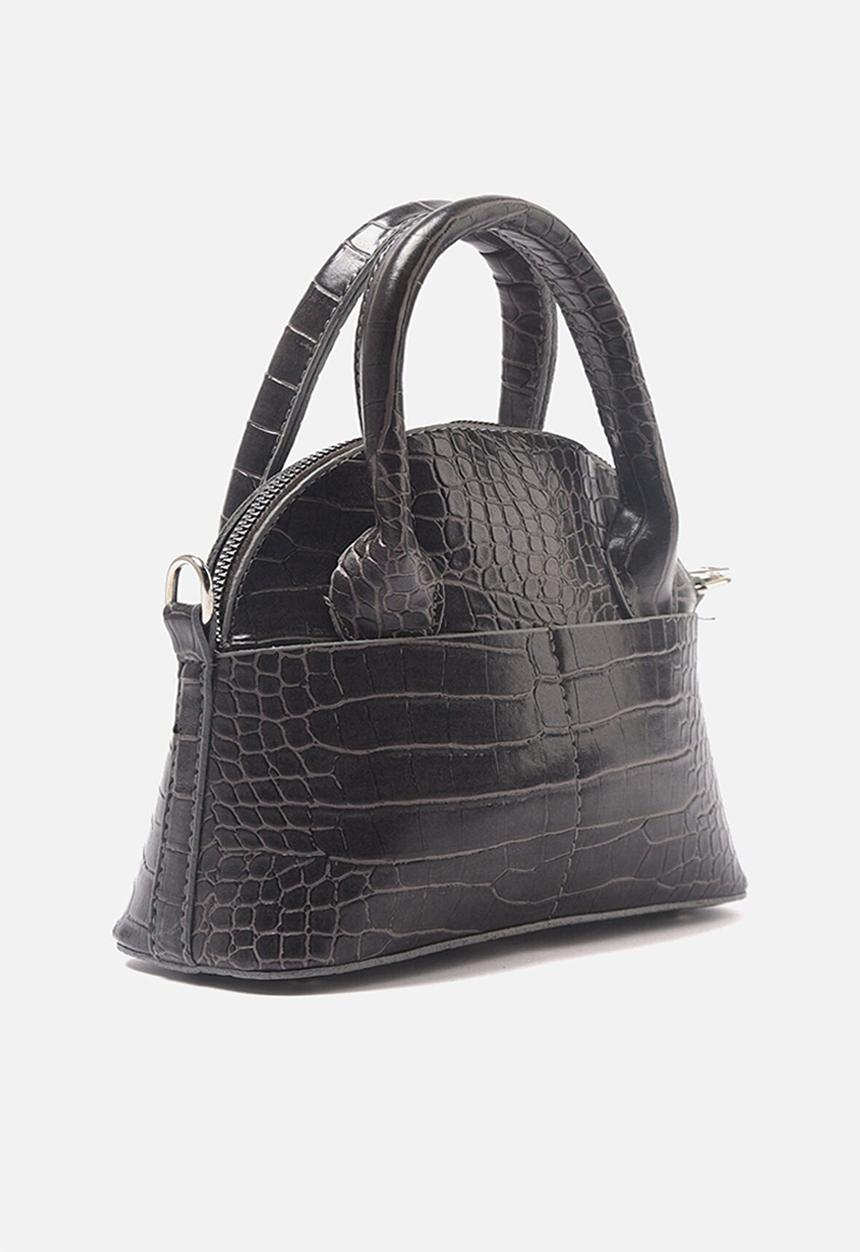 Trendyol - Faux croc top handle bag - black