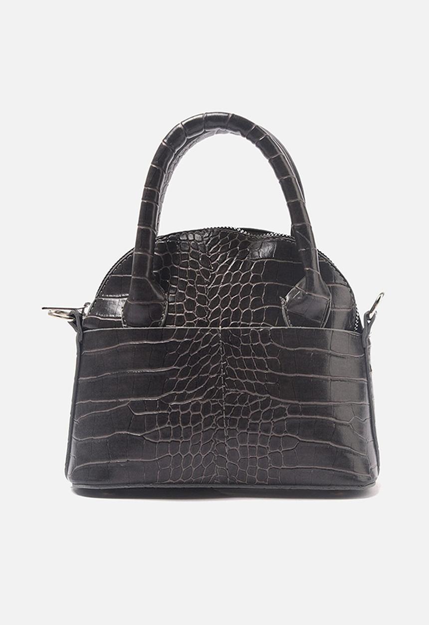 Trendyol - Faux croc top handle bag - black