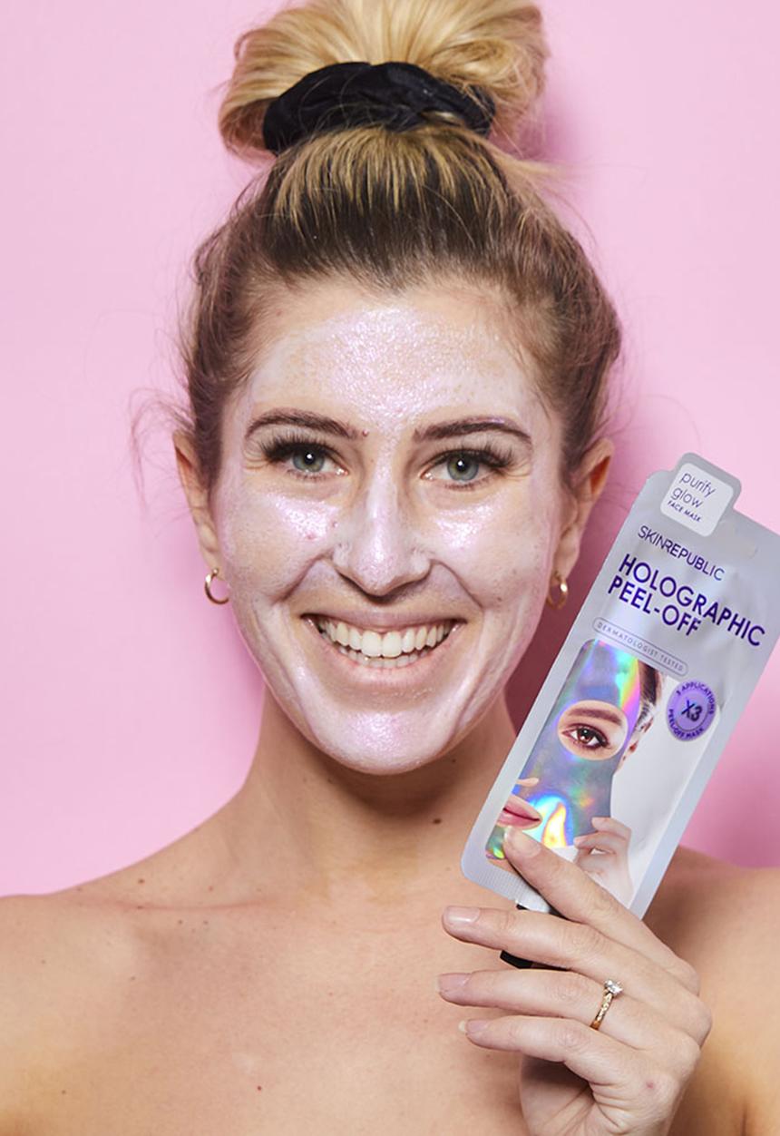 Skin Republic - Pink Holographic Peel-Off Face Mask