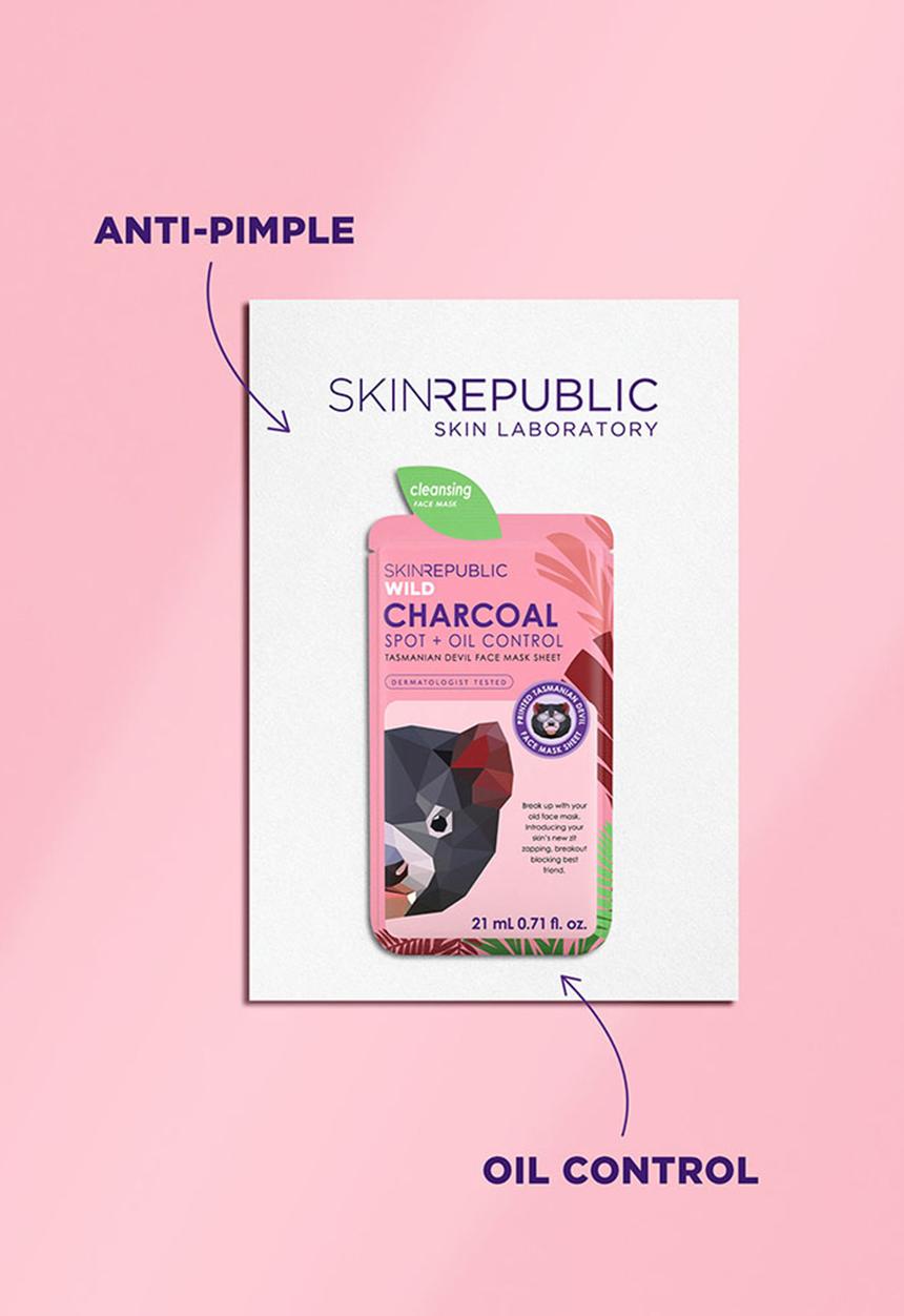 Skin Republic - Charcoal Spot + Oil Control Tasmanian Devil Face Mask Sheet
