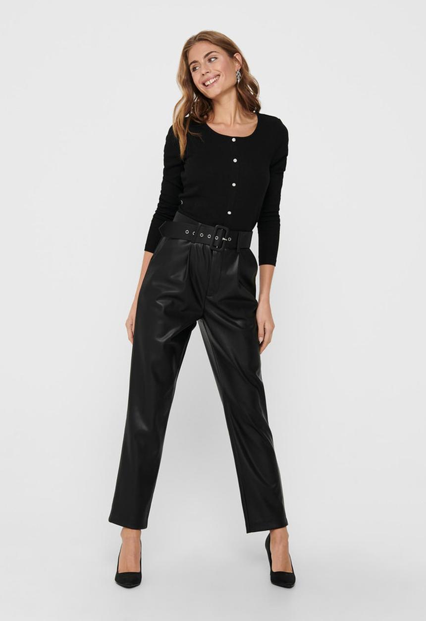 ONLY - Nanny high waist pant - black