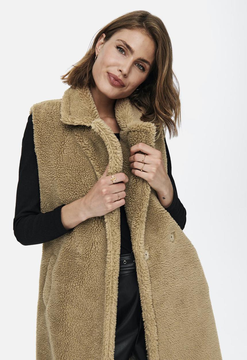 ONLY - Evelin teddy waistcoat - nomad