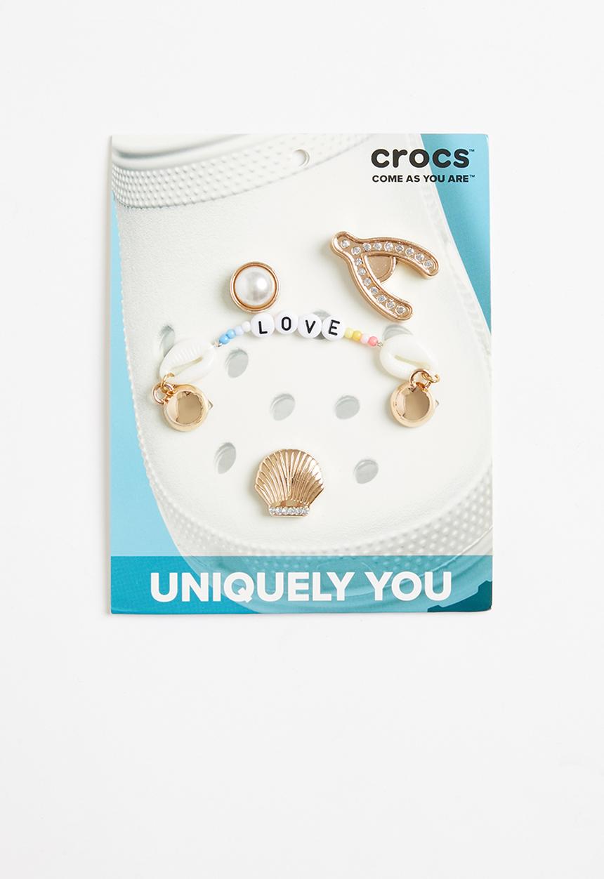 Crocs - Elevated gold 5 pack jibbitz - gold & white 