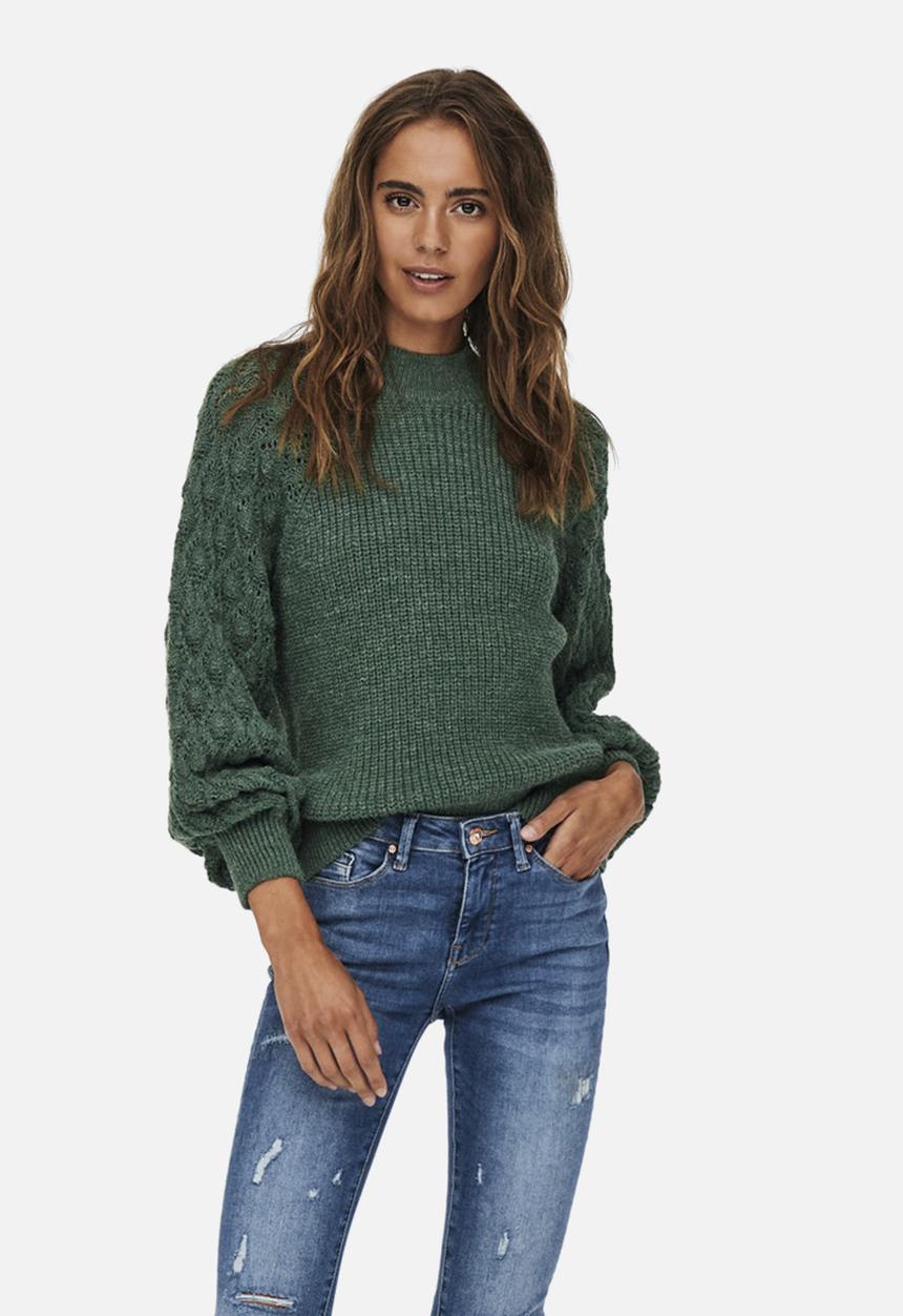 ONLY - Freeze long sleeve highneck pullover knit - mallard green