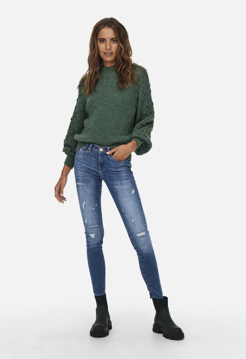ONLY - Freeze long sleeve highneck pullover knit - mallard green