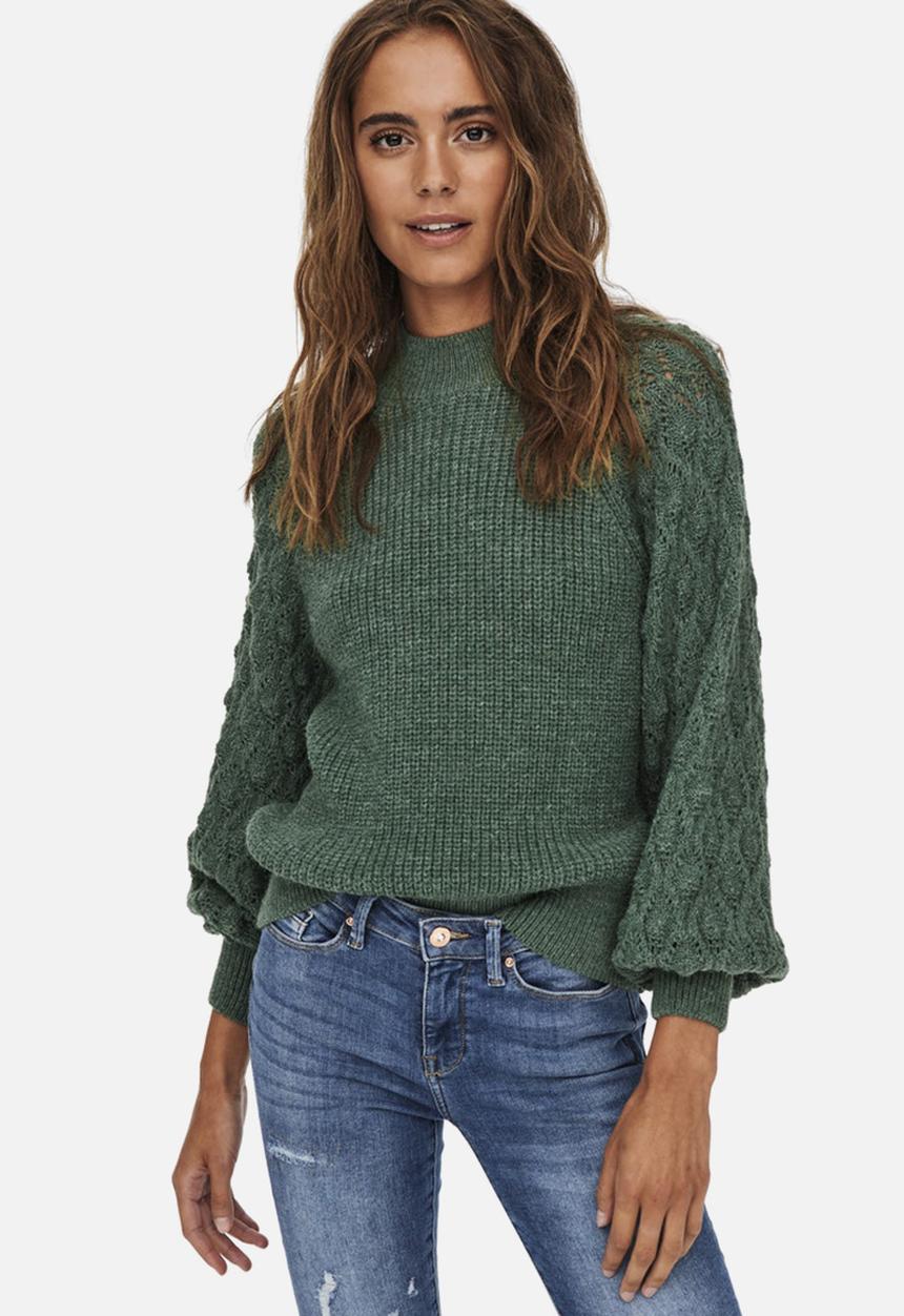 ONLY - Freeze long sleeve highneck pullover knit - mallard green