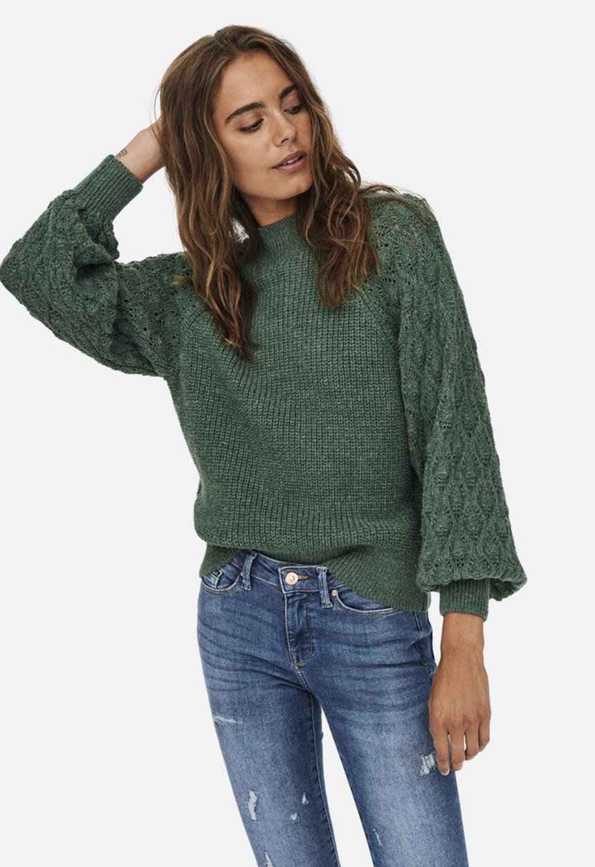 ONLY - Freeze long sleeve highneck pullover knit - mallard green
