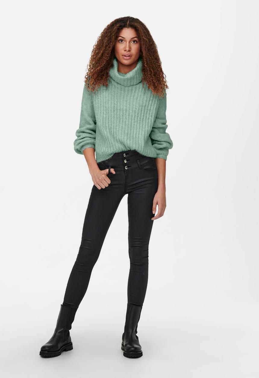 ONLY - Scala long sleeve rollneck pullover - frosty green